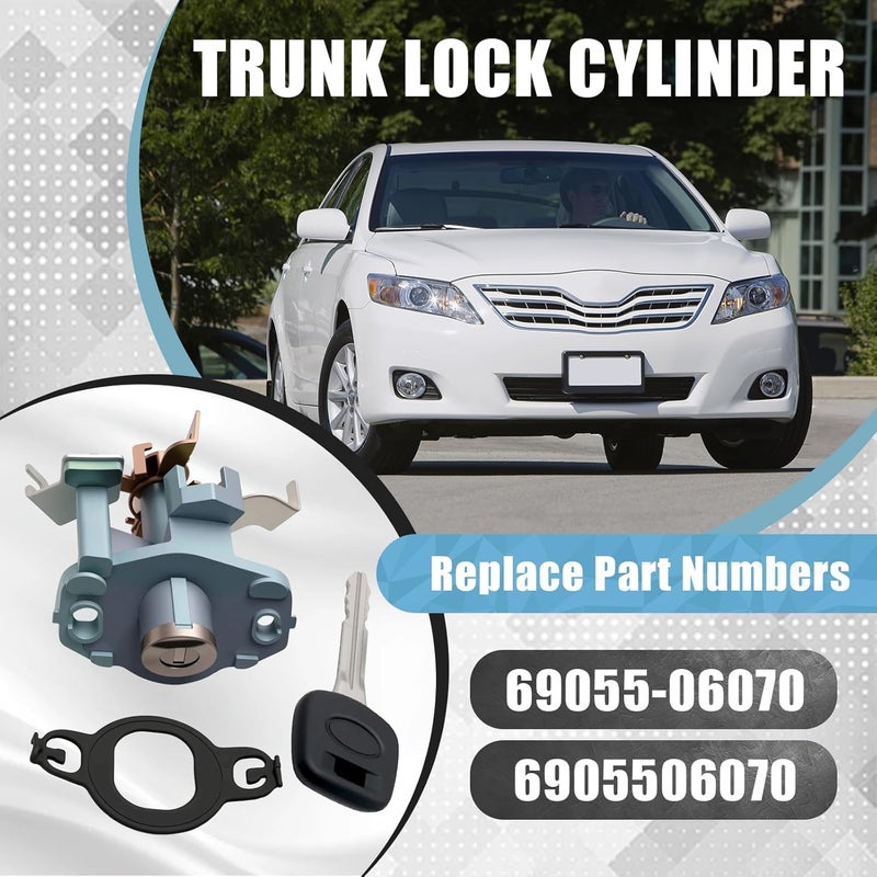 zyamstr Trunk Lock Cylinder Compatible with Toyota Camry 2007 2008 2009 2010 2011 Replace for 69055-06070 6905506070 Trunk Car Door Locks Key Cylinder - Image 2